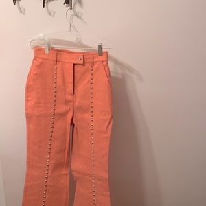 DONATED NWT Diane Von Furstenberg Flare Pant Taffy High Rise Long Inseam